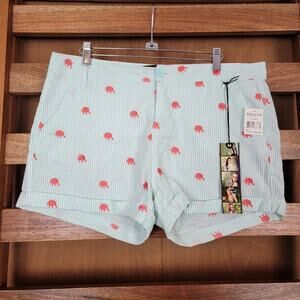 NWT Freestyle Revolution Mint & Coral Seersucker Shorts, Sz 13, NWT